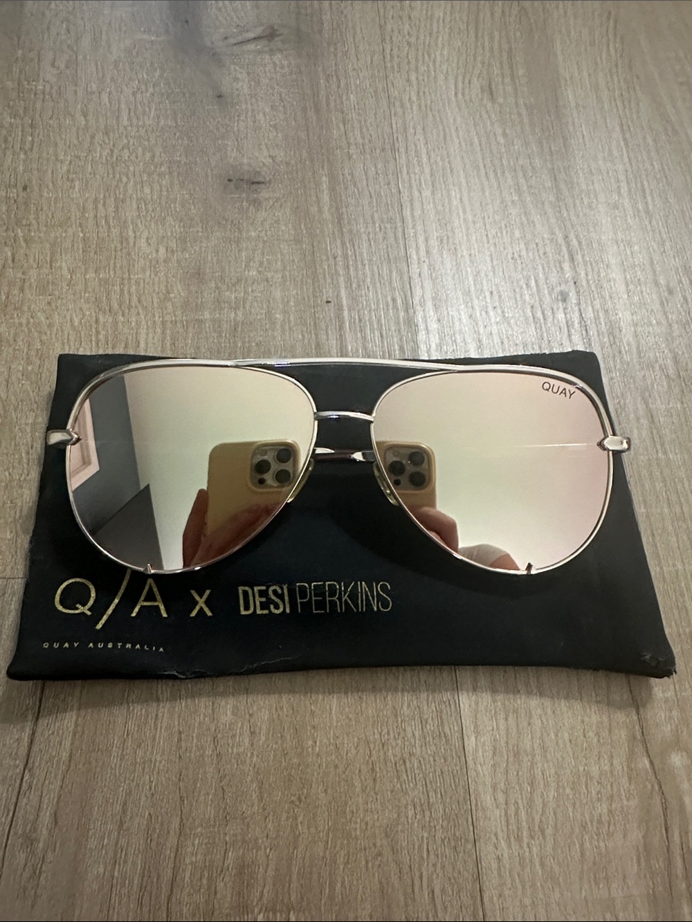 Quay x Desi Perkins Women's Rose Gold Aviator Sunglasses